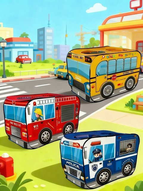 RonHam Spielzelt, Autodesign, Fahrzeuge, Feuerwehr, Rot - Bild 1
