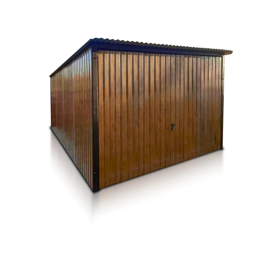 Liderstal Gerätehaus Standard aus Blech mit Pultdach in Holzoptik Goldene Eiche, B/T: 500 x 300 cm - Bild 2
