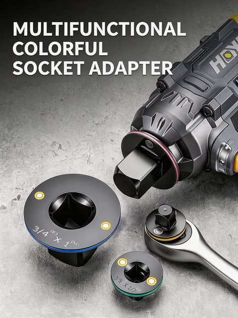NIUXIANG 4-teiliger Schlagschrauber-Adapter-Satz in Schwarz, kompakter Ratschenreduzierer für Reparaturen an Auto und Motorrad - Bild 1