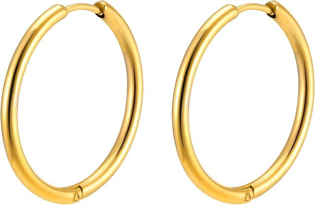 Vnox Creolen Edelstahl, beige, Damen, Mädchen - Bild 1