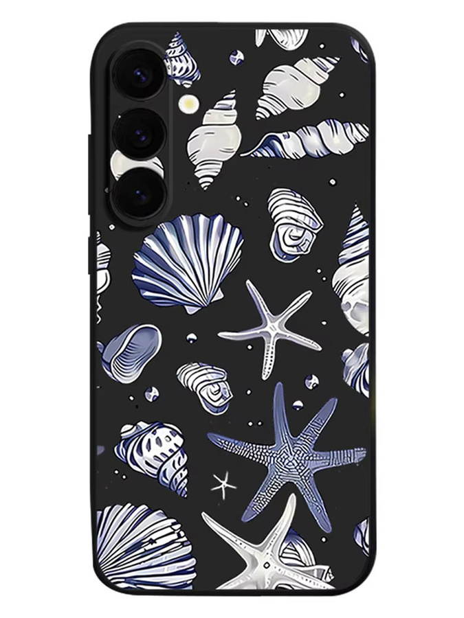 YISHANGOU Magnetische Silikon Hülle mit Seestern und Muscheln für Samsung Galaxy S25 S24 Plus S23 S22 Ultra S24 S20 S21 S23 FE inklusive Lanyard in Beige und Weiß - Bild 3