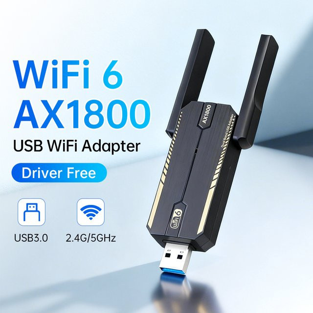 Fenvi AX1800 WiFi 6 USB-A Adapter Dual Band 2,4 GHz/5 GHz in Schwarz - Bild 1
