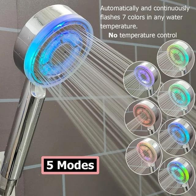 Trend Aura LED Duschkopf mit 5 Modi und Temperaturregelung in Silber und Multicolour - Bild 1