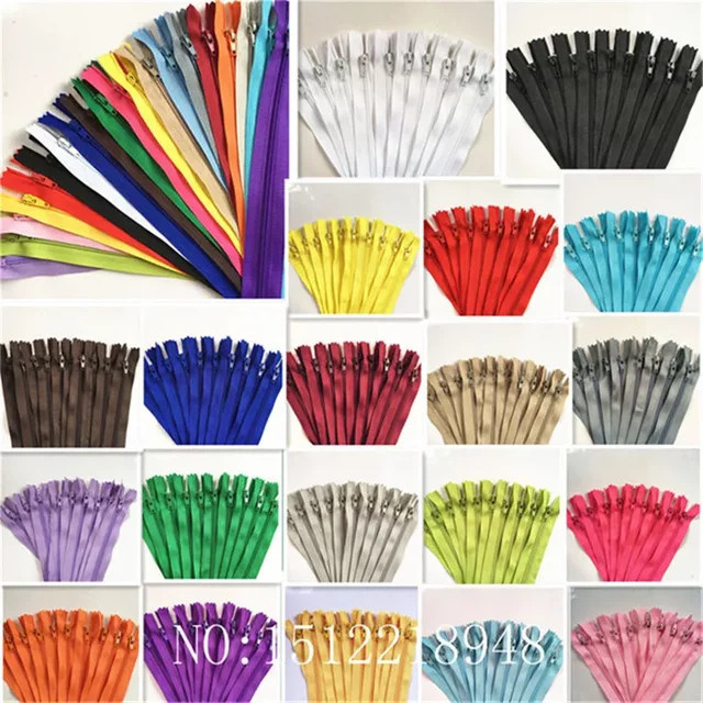 100 Stück Nylon-Spiralreißverschlüsse mit geschlossenem Ende von WKXFJJWZC in verschiedenen Farben für Schneider und Nähhandwerk - Bild 1