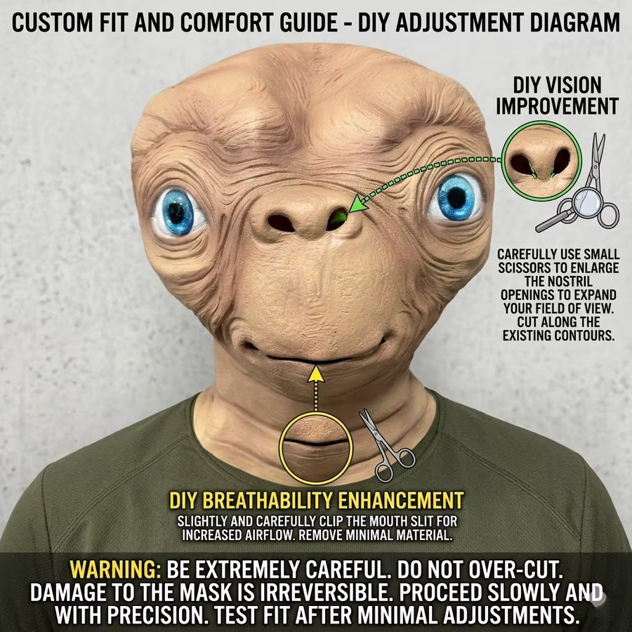 patygr Alien-Latexmaske, Weltraum, Vollkopfmaske, Gummi, Unisex - Bild 5