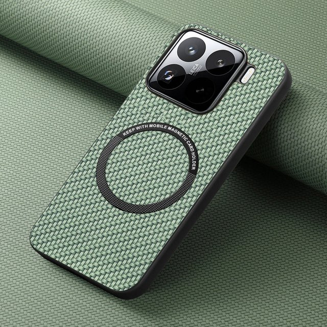 Luxus Magnet-Schutzhülle mit Leder-Rückseite für Xiaomi Redmi Note 14 Pro Plus 13T 15T 14T 5G 4G in Blau und Grün - Bild 1