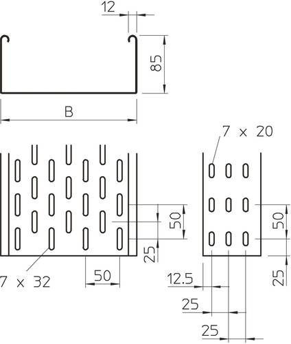 OBO Bettermann Kabelrinne 6057209 B/H/L: 200,00 mm x 85,00 mm x 3 m - Bild 1