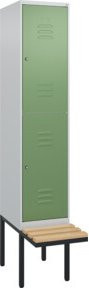 C+P Doppelstock-Spind Classic PLUS Sitzbank mit 1 Abteil, Buche-Hartholz Sitzfläche, B/T/H: 212 x 40 x 81,5 cm - Bild 1