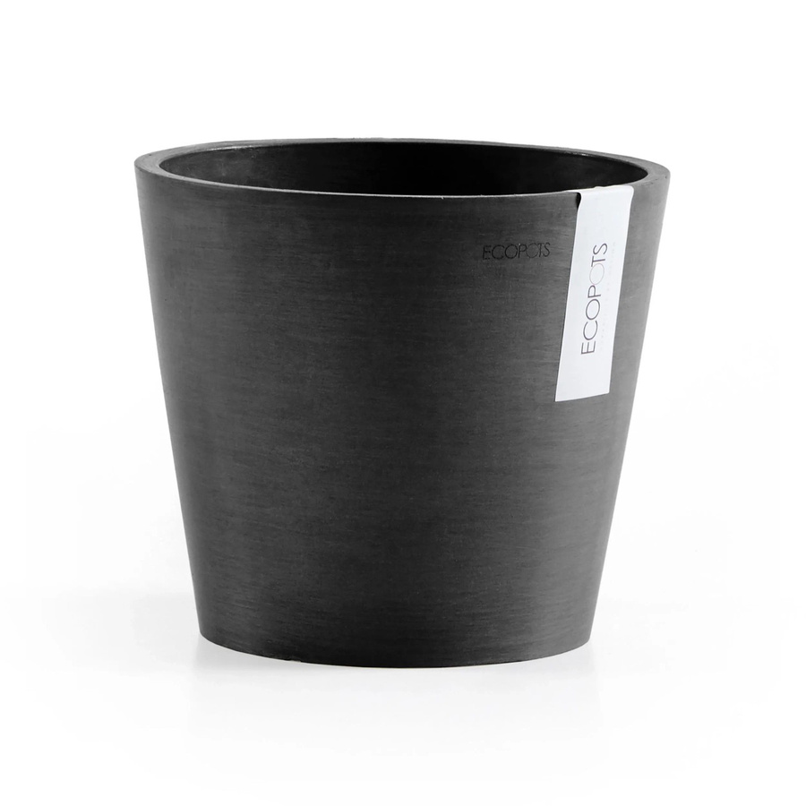 Ecopots Pflanztopf Amsterdam Dunkelgrau in skandinavischem Design, rund, Durchmesser: 20 cm - Bild 2