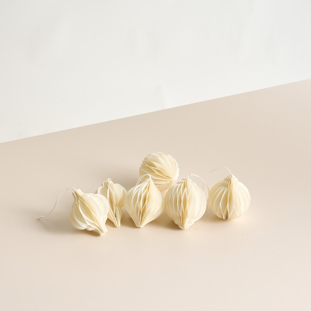 6er-Set Papier Ornamente als Weihnachtsdeko von BLUME2000 - Bild 1
