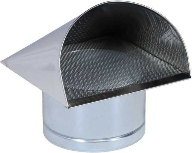 Subtiel Außenluft-Anschlussstutzen mit Insektenschutzgitter und Edelstahlabdeckung, Farbe: Silber, Durchmesser: 150 mm - Bild 1
