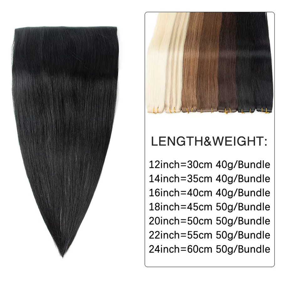 Boymia Butterfly Weft Echthaarverlängerungen, Twin Tabs, 40-50g - Bild 3