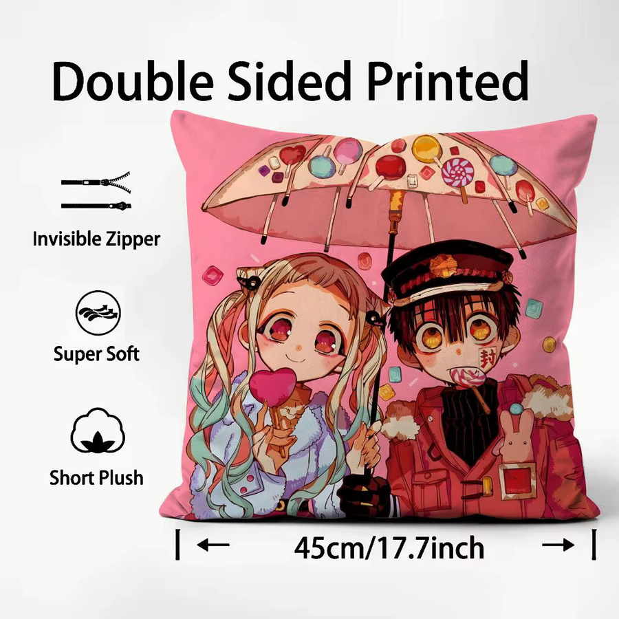 B-Bound Hanako-kun Kissenbezug, wendbares Design in Schwarz, B/B/B: 30 x 30 x 30 cm - Bild 3