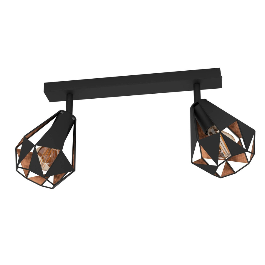 Eglo Deckenleuchte Carlton7 2-flammig in Schwarz-Kupfer, B/T/H: 25,5 x 16,0 x 16,0 cm - Bild 2
