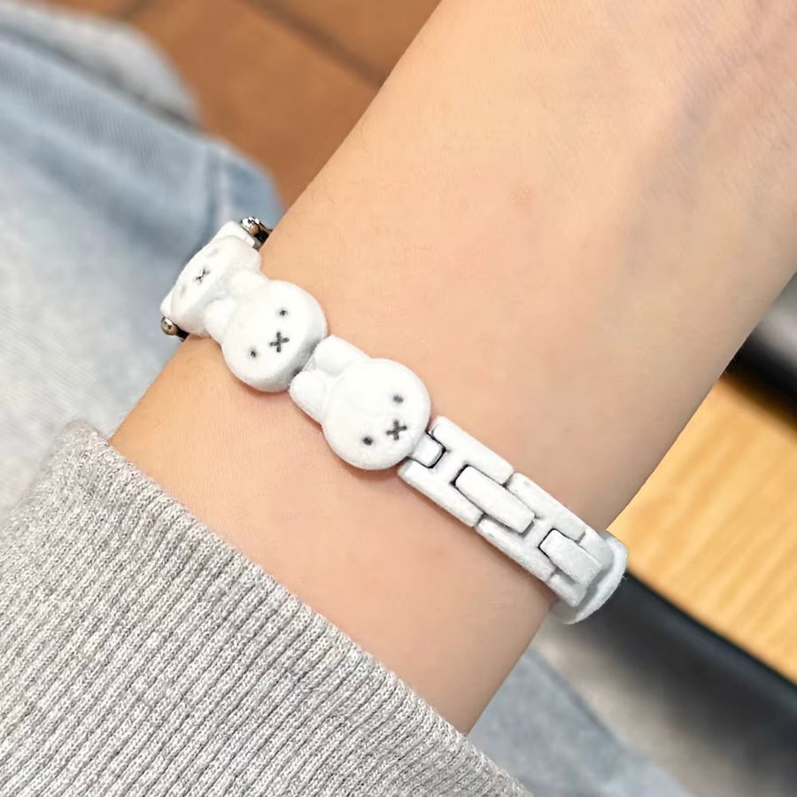 Hujerl Uhrenarmband für Xiaomi Smart Band 8/9/10, Metall-Legierung, Weiß, Damen - Bild 2