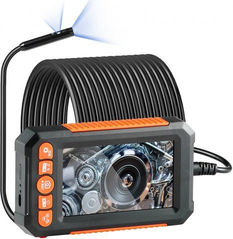 VEVOR Endoskopkamera mit Dual-Lens und 1080P Auflösung, Inspektionskamera mit 15m Kabel und 10,9 cm Display in Schwarz - Bild 1