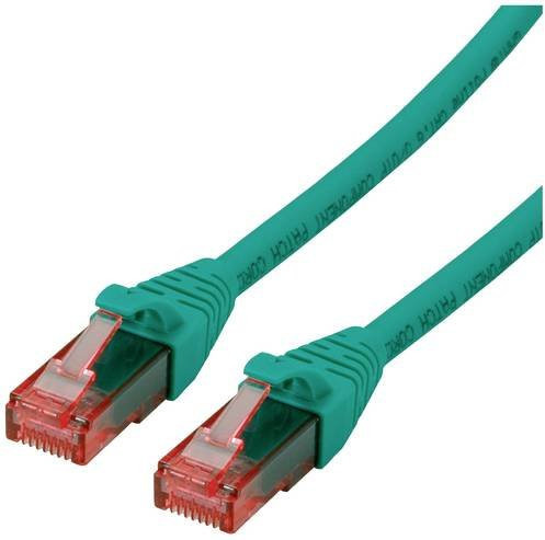 Roline RJ45 Patchkabel CAT 6 U/UTP Ethernet LAN in Grün, Länge: 0,50 m - Bild 1
