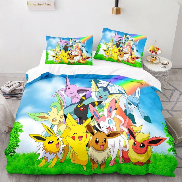 Pokemon Pikachu 3D Bettwäsche Set Gu Tao aus Polyester für Kinder, Mehrfarbig, B/H: 135 x 200 cm - Bild 1