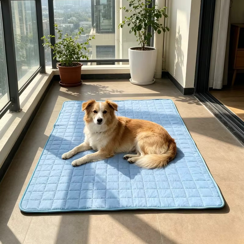 KEMORELA Hundekühlmatte für kleine und große Hunde, atmungsaktives Kühlbett in Blau - Bild 4