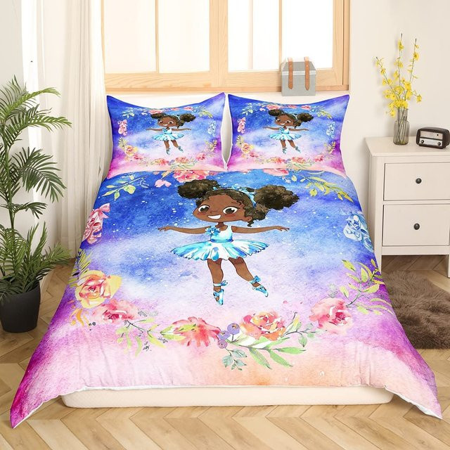 Bettwäsche Set mit Ballett Silhouette von Binchi Outdoor Product, mehrfarbig, aus Polyester, B/H: 135 x 200 cm - Bild 1