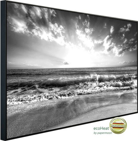 papermoon EcoHeat Infrarotheizung Strand Schwarz Weiss mit Matt-Effekt und App-Steuerung - Bild 1