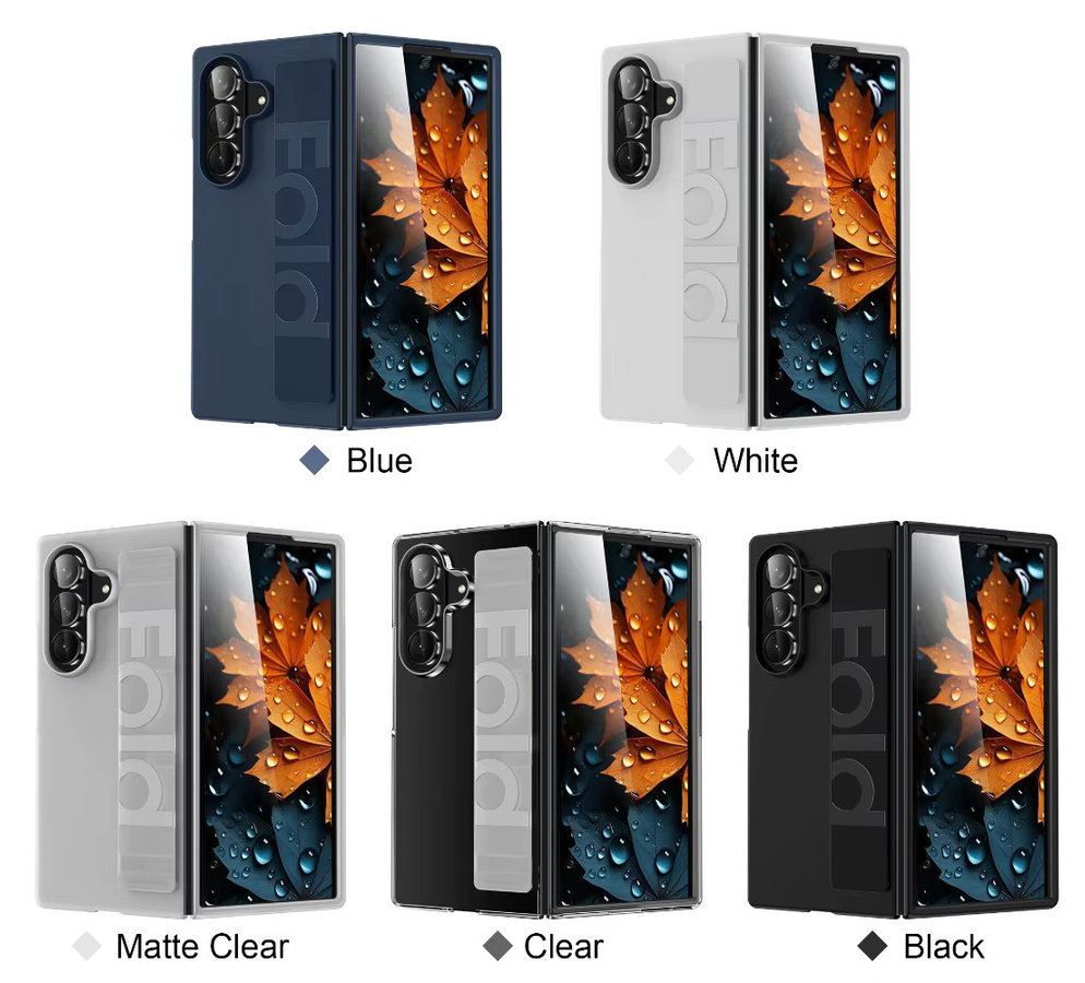 Matte Silikon-Handyhülle mit Handschlaufe für Samsung Galaxy Fold 7, 6, 5, 4, 3 5G, ultradünn und stoßfest, Farben: Schwarz, Blau - Bild 6