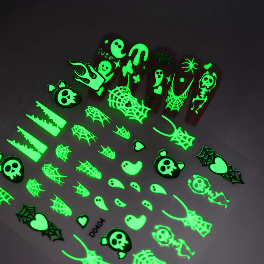 MAFANAILS Nagelaufkleber 3D Halloween Leuchtend, 6 Stück - Bild 2