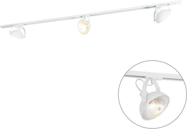 QAZQA Magnax 1-phasiges LED-Schienensystem in Weiß mit 3 verstellbaren und dimmbaren Strahlern - Bild 1