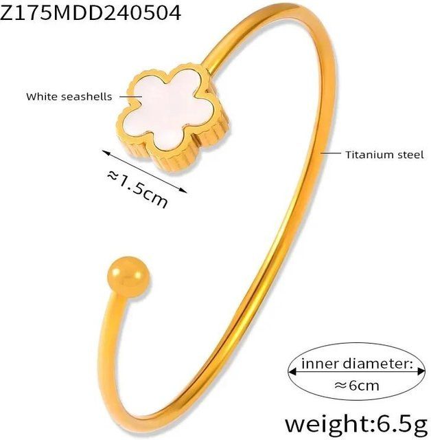 Armband, Messing, Bunt, Fünfblättrige Blume, Damen - Bild 1