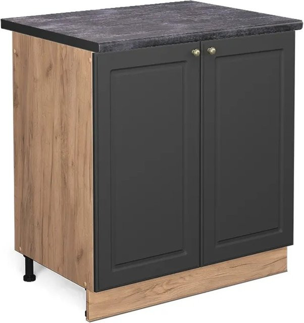 Vicco Spülenunterschrank Fame-Line in Anthrazit und Goldkraft Eiche, Wandmontage, B/T/H: 80 x 60 x 82 cm - Bild 1