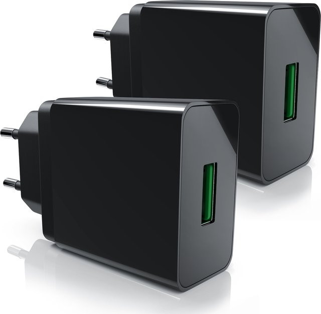 Aplic 2er-Set USB-Ladegerät mit Quick Charge 3.0 und 3000 mA in Schwarz - Bild 1