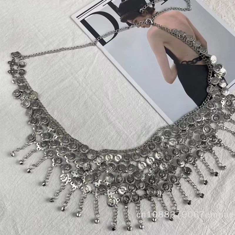 ZYAS Taillenkette Metall, Quasten, Silber, Vintage - Bild 5