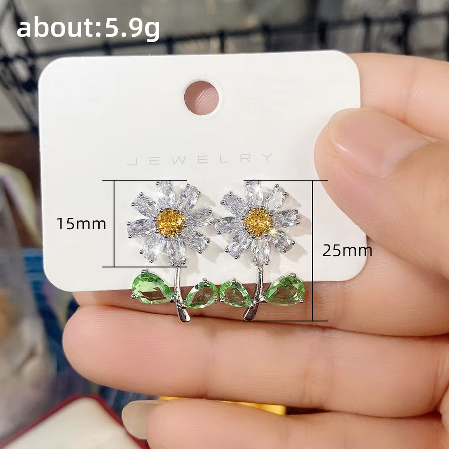 Huitan Ohrringe, Daisy, Silber, Zirkonia, Damen - Bild 3