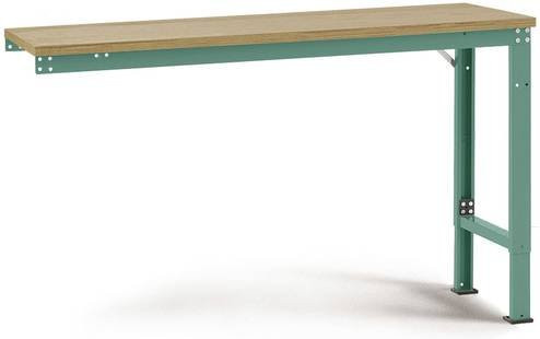 Manuflex AU8135.0001 Universal Arbeits-Anbautisch mit Multiplexplatte, Grau/Grün, B/T/H: 200 x 120 x 72,2-102,2 cm - Bild 1
