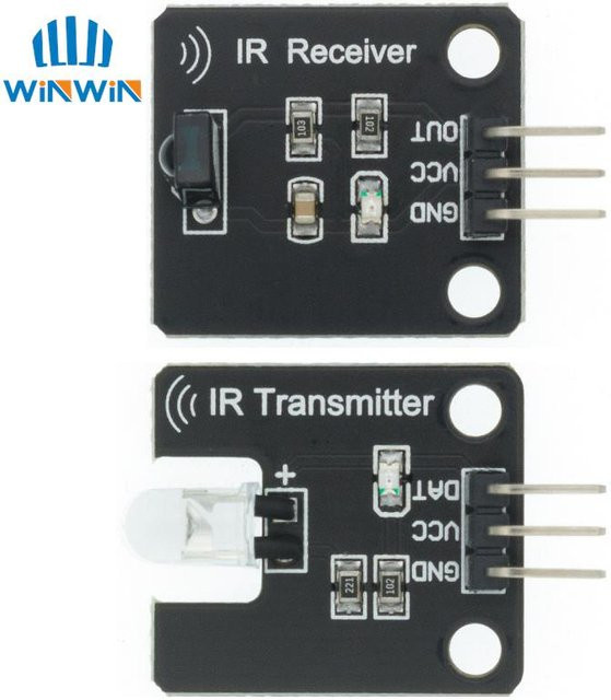 AITEWIN ROBOT IR Infrarot Sender und Empfänger Modul Set 38kHz für Arduino in Schwarz - Bild 1