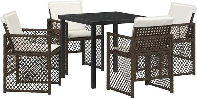 vidaXL Garten Essgruppe 5-teilig aus Poly-Rattan in Braun - Bild 1