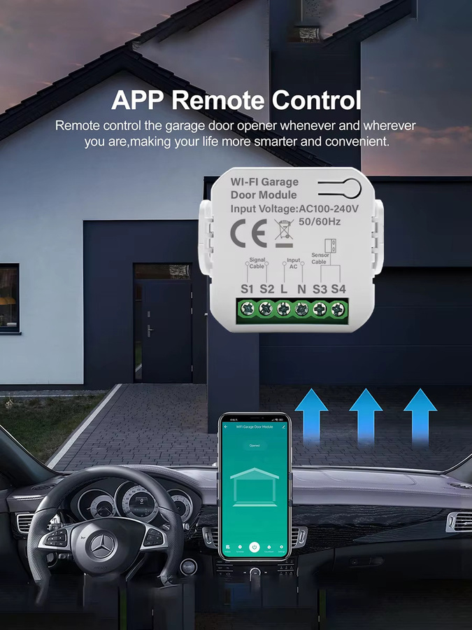 Tuya Smart WiFi Garagentor Schalter mit App-Steuerung und Fernbedienung für Alexa und Google Home, Weiß - Bild 6