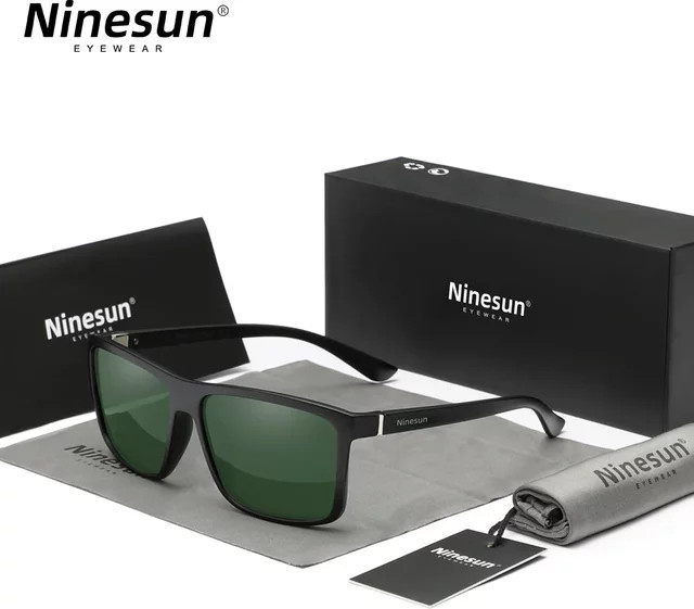 Ninesun Sonnenbrille quadratisch, TR90, Vollrand, schwarz, polarisiert, Unisex - Bild 1