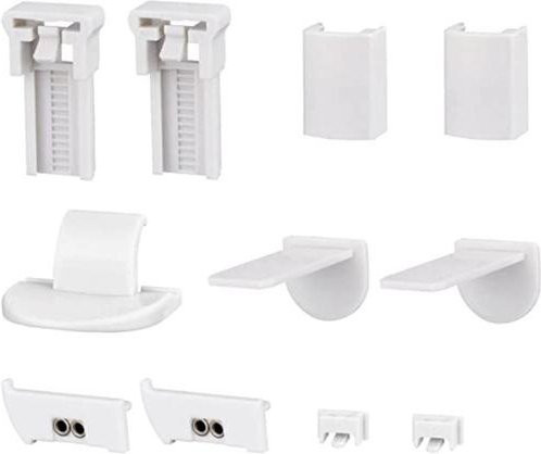 Fancystyle Plissee-Ersatzteil-Set: 2 Sets Klemmhalter mit Stecker für 20mm Schienen, Farbe Weiß - Bild 1