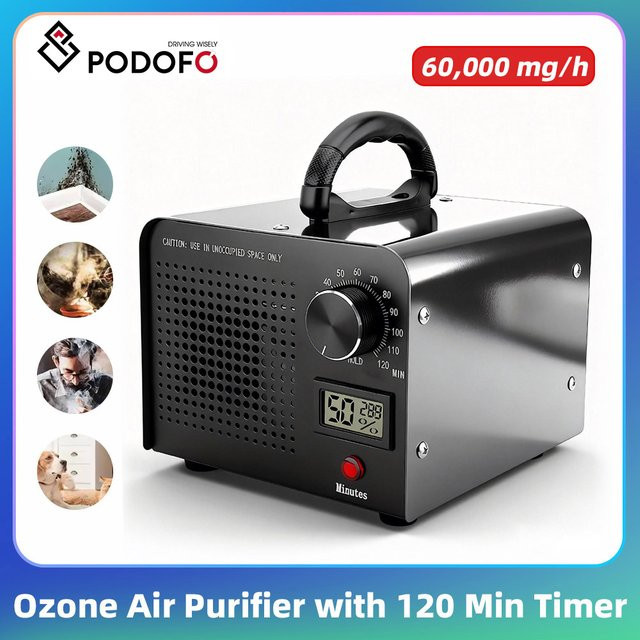 Podofo Luftreinigungs-Ozongenerator in Schwarz mit 60000 mg/h Ozonleistung für kommerzielle und industrielle Anwendungen - Bild 1