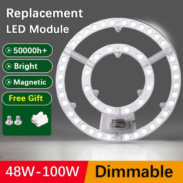 ZGREDED LED-Nachrüstplatine als Ersatz-LED-Modul für Deckenleuchten, runder Ring in Weiß - Bild 1