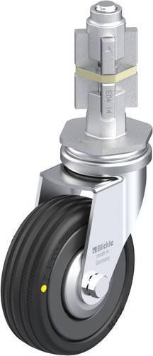 Blickle Lenkrolle LRA-VPA 75K-EL-FA-E04 aus Stahl und Kunststoff, Rad-Durchmesser: 75 mm, Tragfähigkeit: 45 kg, Farbe: Schwarz/Grau, verzinkt - Bild 1