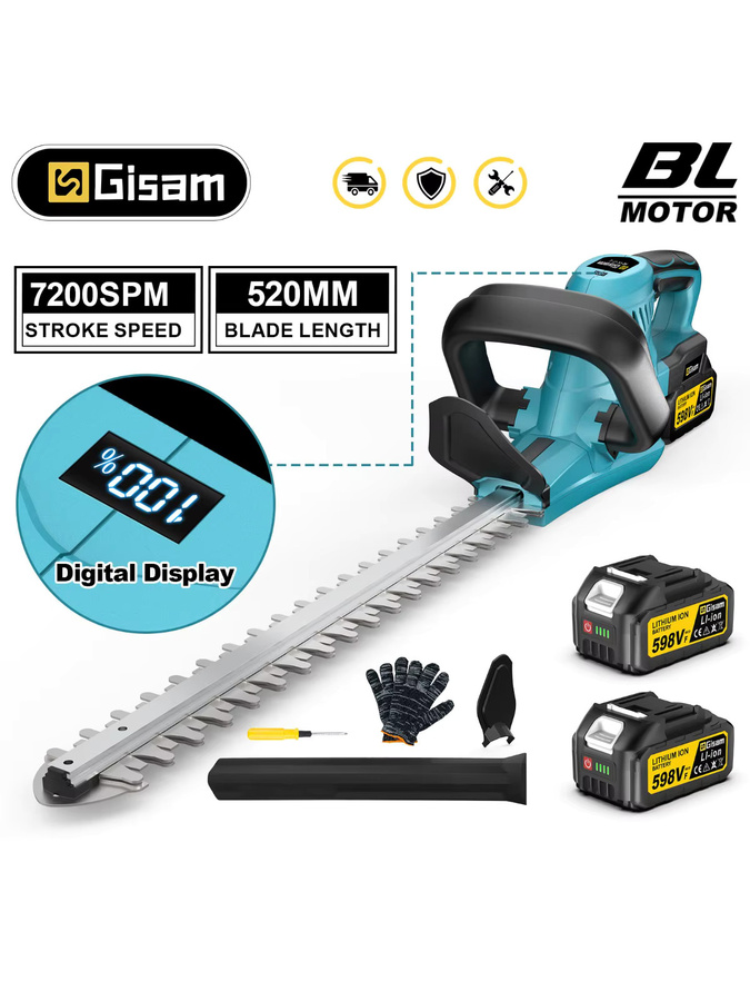 Gisam Akku-Heckenschere 2000W mit 7200SPM für Makita LXT 18V Akku zur Gartenpflege - Bild 5