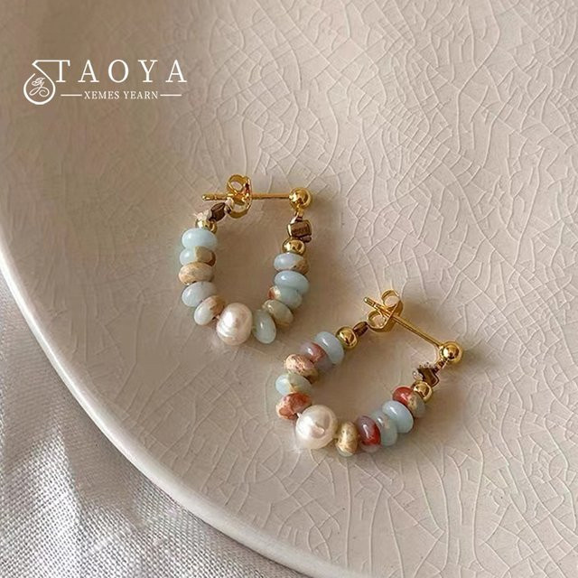 Taoya Perlenohrringe, Messing, Gold, Damen - Bild 1