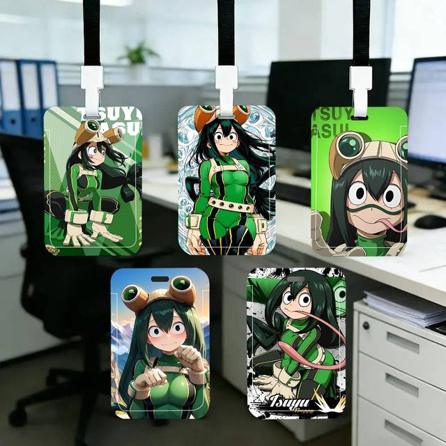 Mesuca Anime Tsuyu Asui Ausweishülle für Schulkarten, Buskarten und Zugangskarten aus Kunststoff - Bild 1