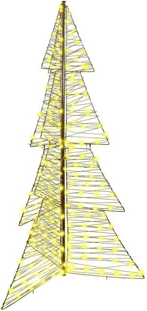 vidaXL Weihnachtsbaum aus Rattan mit 240 warmweißen LEDs, Höhe: 180 cm - Bild 1