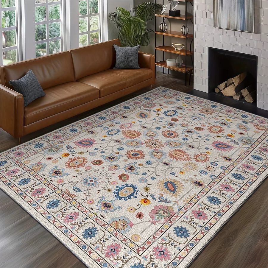 VIKAMA Boho-Vintage-Teppich weich für Wohnzimmer, Schlafzimmer und Esszimmer - Bild 2