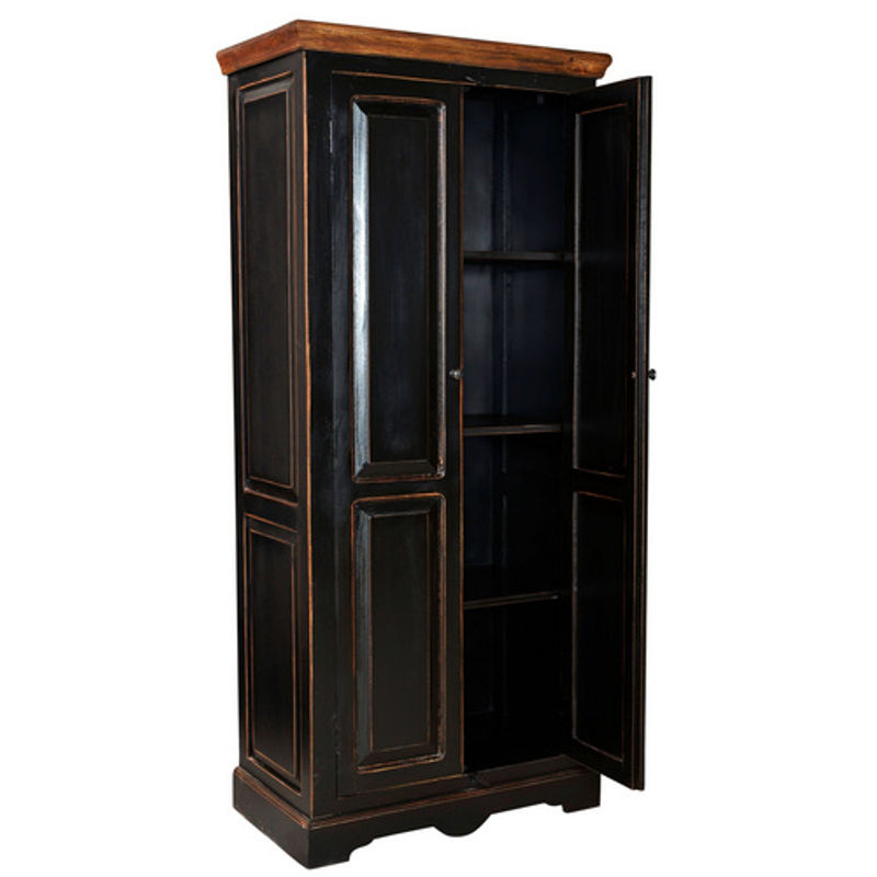 SIT-Möbel Schrank CORSICA 05864-11 aus Mango Holz in Antik Brown und Black mit Scharniertüren und Regalböden für Home-Office und Büro - Bild 2