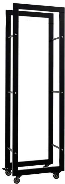 DELUKE Kaminholzregal aus Metall mit Rollen in Schwarz, B/T/H: 25 x 40 x 125 cm - Bild 1