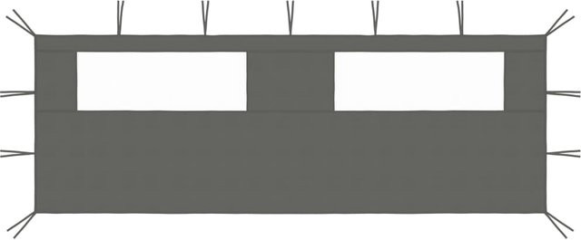 Yiwydaa Pavillon Seitenwand mit Fenstern aus Polyester in Anthrazit, B: 6 m, H: 2 m - Bild 1